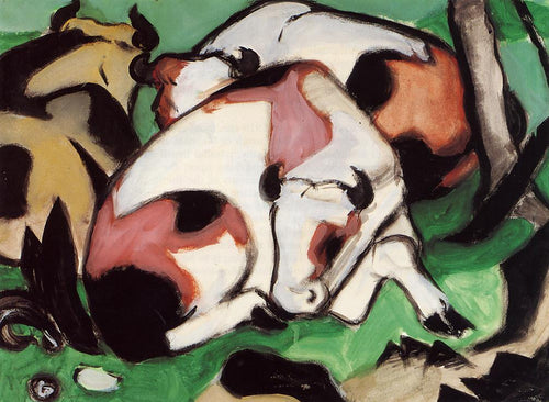Vacas em repouso (Franz Marc) - Reprodução com Qualidade Museu