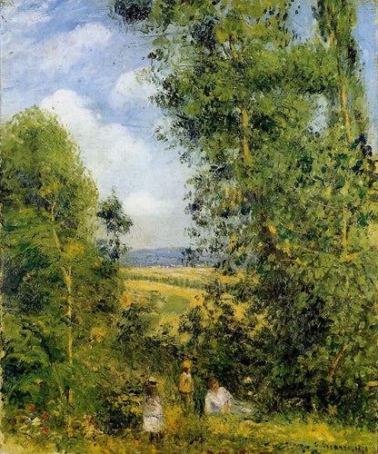 Descansando na floresta, Pontoise (Camille Pissarro) - Reprodução com Qualidade Museu