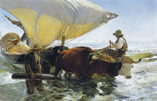 O retorno da pesca. Estude (Joaquin Sorolla) - Reprodução com Qualidade Museu