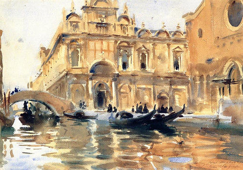 Rio Dei Mendicanti, Veneza (John Singer Sargent) - Reprodução com Qualidade Museu