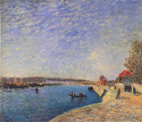 Rio Loing em Saint Mammes (Alfred Sisley) - Reprodução com Qualidade Museu