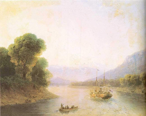 River Rioni, Geórgia (Ivan Aivazovsky) - Reprodução com Qualidade Museu