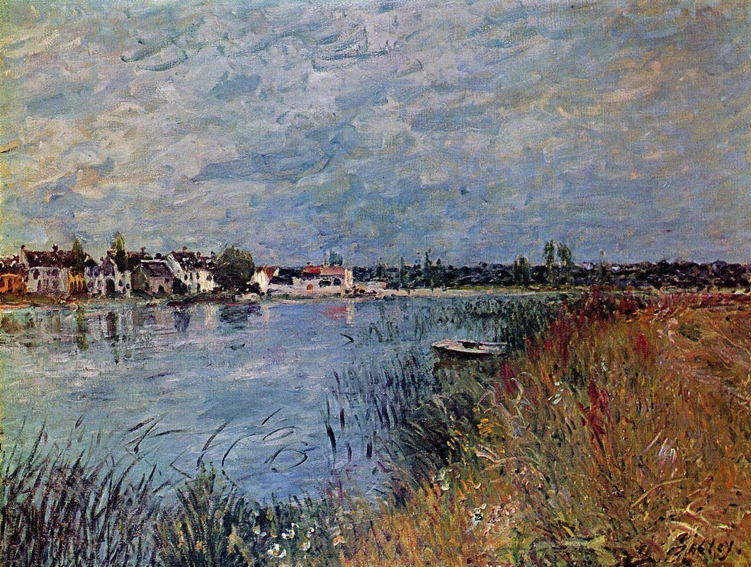 Margem do rio em Saint Mammes (Alfred Sisley) - Reprodução com Qualidade Museu
