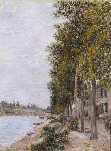 Estrada ao longo do Sena em Saint Mammes (Alfred Sisley) - Reprodução com Qualidade Museu