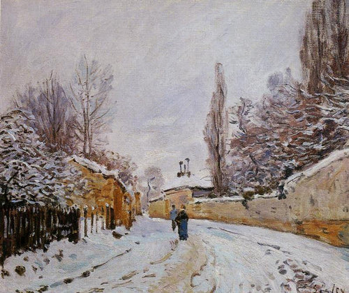 Road Under Snow, Louveciennes (Alfred Sisley) - Reprodução com Qualidade Museu