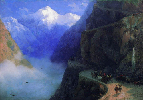 Estradas de Mljet para Gudauri (Ivan Aivazovsky) - Reprodução com Qualidade Museu