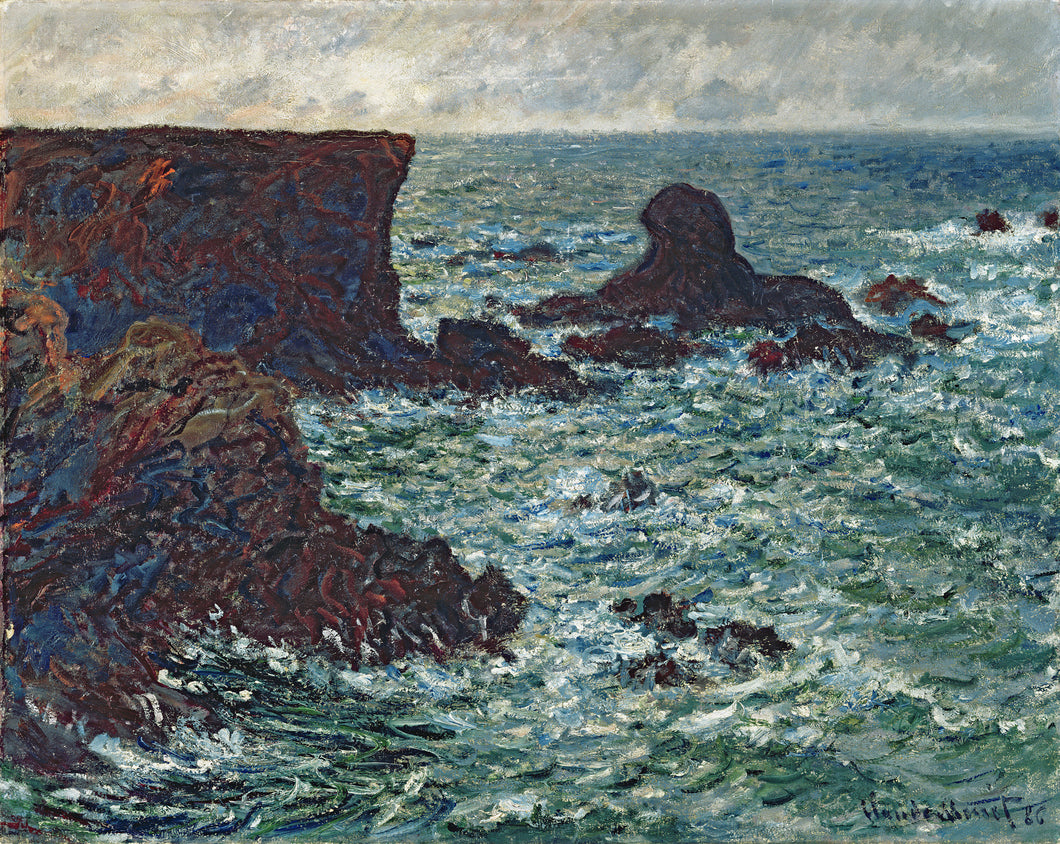 Rochas em Port Coton, The Lion Rock (Claude Monet) - Reprodução com Qualidade Museu