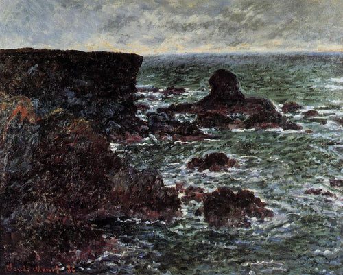 Costa Rochosa e a Rocha do Leão, Belle-Ile (Claude Monet) - Reprodução com Qualidade Museu