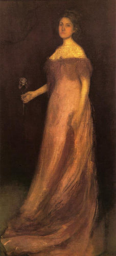 Rosa e verde, o retrato de íris da senhorita Kinsella (James Abbott McNeill Whistler) - Reprodução com Qualidade Museu
