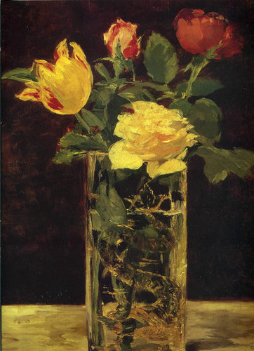 Rosa e tulipa (Edouard Manet) - Reprodução com Qualidade Museu