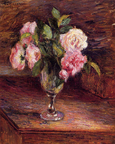 Rosas em um copo (Camille Pissarro) - Reprodução com Qualidade Museu