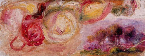 Rosas com uma paisagem (Pierre-Auguste Renoir) - Reprodução com Qualidade Museu
