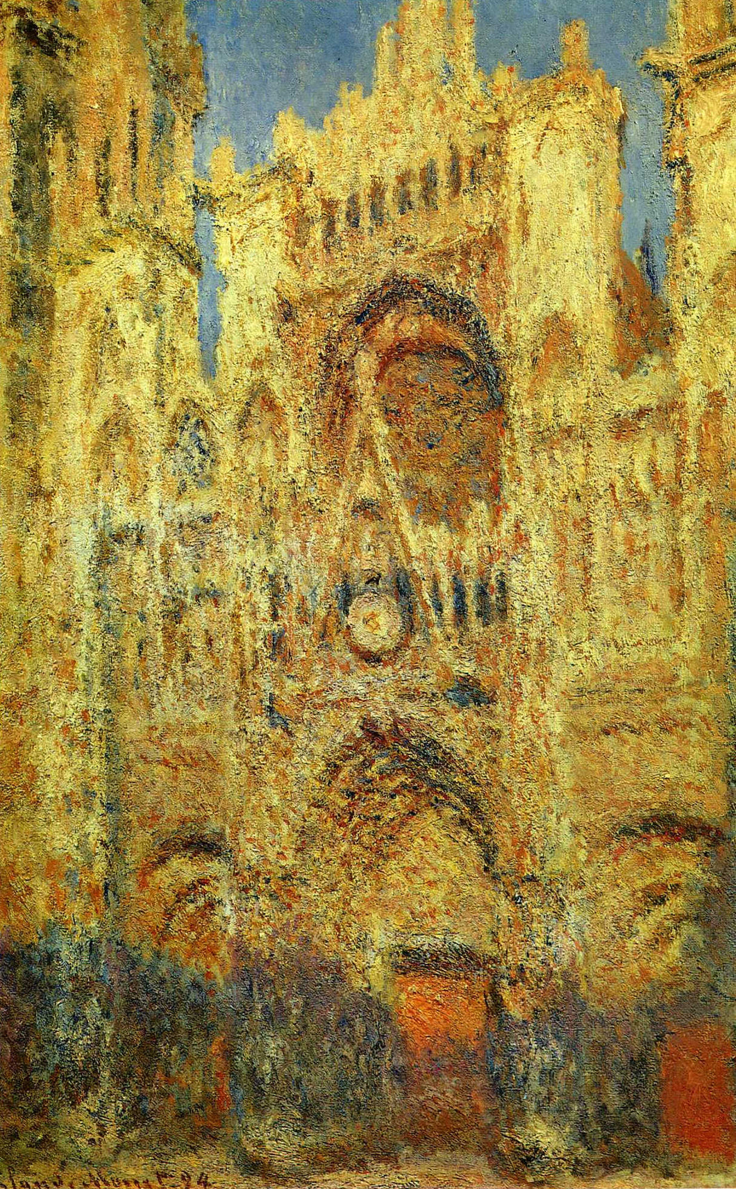 Catedral de Rouen ao pôr do sol (Claude Monet) - Reprodução com Qualidade Museu