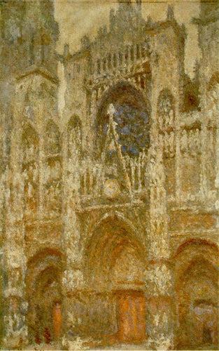 Catedral de Rouen - The Gate Gray Weather (Claude Monet) - Reprodução com Qualidade Museu