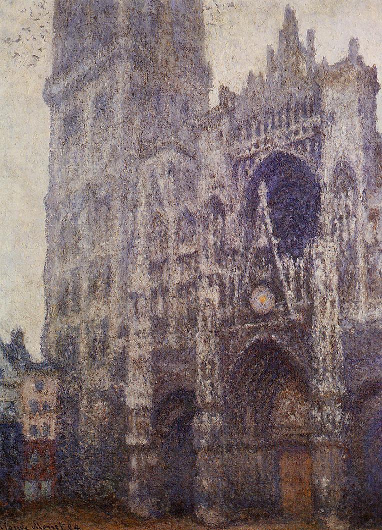 Catedral de Rouen, o Portal e o Tour Dalbene, Gray Weather (Claude Monet) - Reprodução com Qualidade Museu