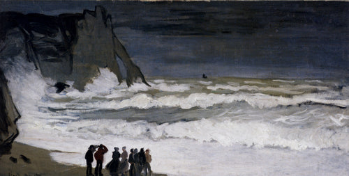 Mar Agitado em Etretat (Claude Monet) - Reprodução com Qualidade Museu