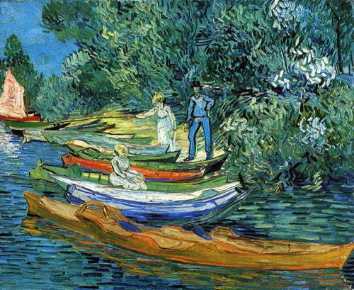 Barcos a remo nas margens do Oise (Vincent Van Gogh) - Reprodução com Qualidade Museu