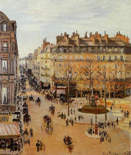 Rue Saint-Honore, Efeito Solar, Tarde (Camille Pissarro) - Reprodução com Qualidade Museu