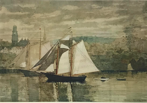 Gloucester Schooners And Sloop (Winslow Homer) - Reprodução com Qualidade Museu