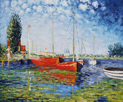 Barcos vermelhos em Argenteuil (Claude Monet) - Reprodução com Qualidade Museu