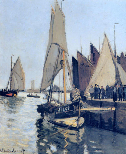 Barcos à vela em Honfleur (Claude Monet) - Reprodução com Qualidade Museu