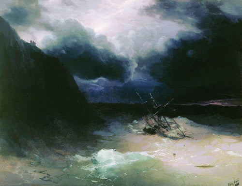 Navegando em uma tempestade (Ivan Aivazovsky) - Reprodução com Qualidade Museu