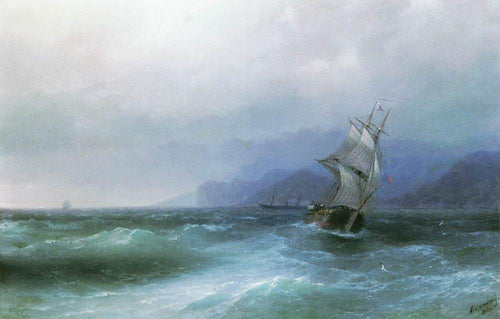 Velejar no mar (Ivan Aivazovsky) - Reprodução com Qualidade Museu
