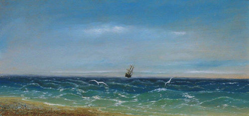 Velejar no mar (Ivan Aivazovsky) - Reprodução com Qualidade Museu