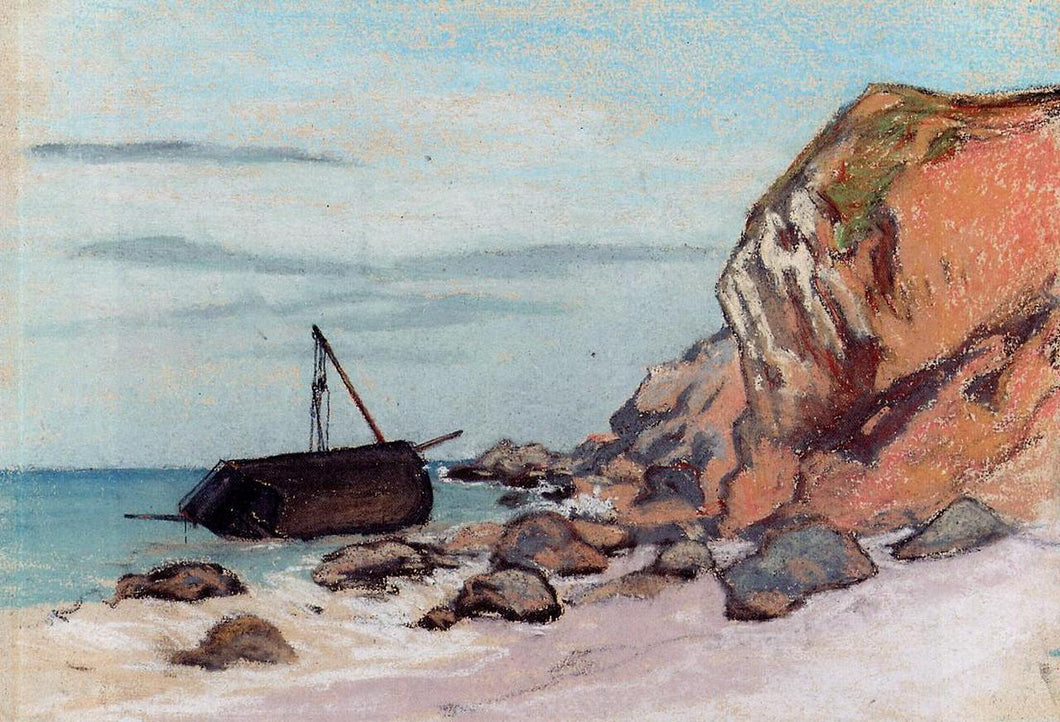 Saint-Adresse, veleiro encalhado (Claude Monet) - Reprodução com Qualidade Museu