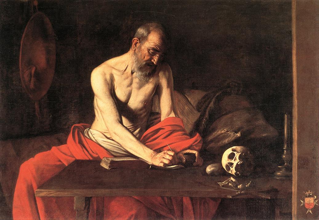 São Jerônimo Escrevendo (Caravaggio) - Reprodução com Qualidade Museu