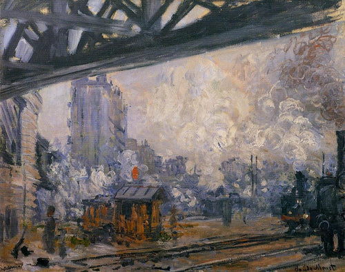 Estação Saint Lazare, vista externa (Claude Monet) - Reprodução com Qualidade Museu