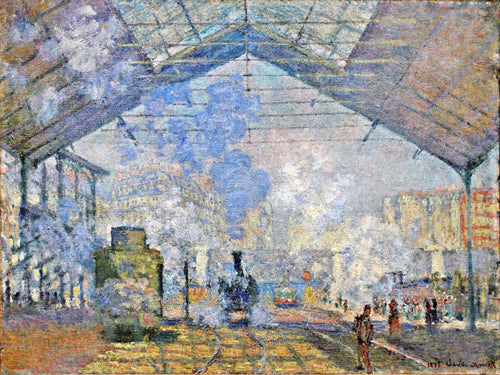 Estação Saint Lazare, vista externa (Claude Monet) - Reprodução com Qualidade Museu