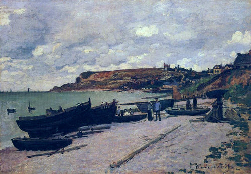 Sainte Adresse, barcos pesqueiros na costa (Claude Monet) - Reprodução com Qualidade Museu