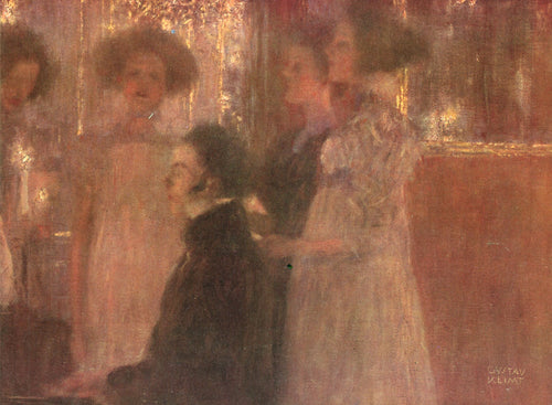 Schubert no piano I (Gustav Klimt) - Reprodução com Qualidade Museu