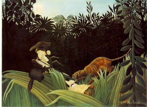 Batedor atacado por um tigre (Henri Rousseau) - Reprodução com Qualidade Museu