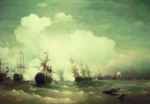 Batalha marítima em festa (Ivan Aivazovsky) - Reprodução com Qualidade Museu