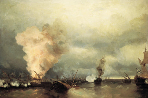Batalha marítima perto de Vyborg (Ivan Aivazovsky) - Reprodução com Qualidade Museu