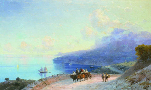 Costa do mar. Costa da Crimeia perto de Ai-Petri (Ivan Aivazovsky) - Reprodução com Qualidade Museu