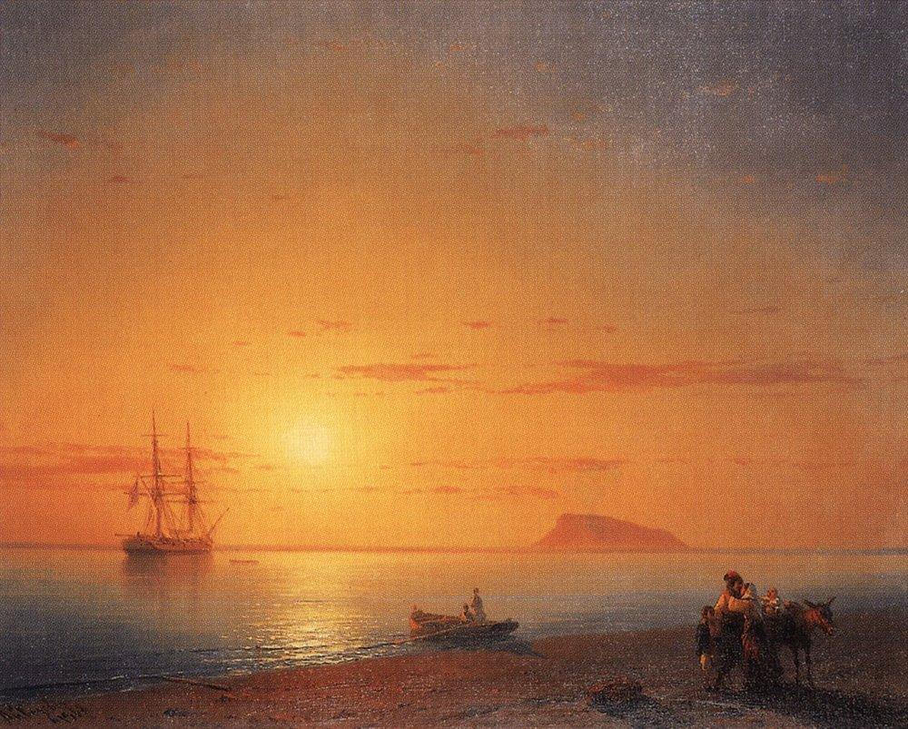 Sea Coast Farewell (Ivan Aivazovsky) - Reprodução com Qualidade Museu