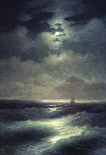 Vista para o mar ao luar (Ivan Aivazovsky) - Reprodução com Qualidade Museu