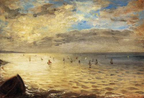 Mar visto das alturas de Dieppe (Eugene Delacroix) - Reprodução com Qualidade Museu