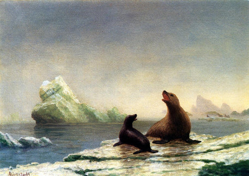 Focas (Albert Bierstadt) - Reprodução com Qualidade Museu