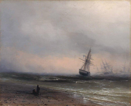 Vista do mar na Crimeia (Ivan Aivazovsky) - Reprodução com Qualidade Museu