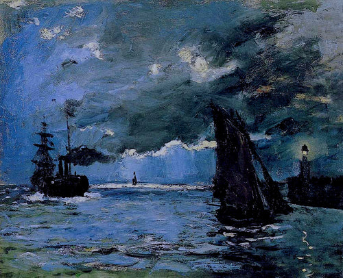 Seascape, Night Effect (Claude Monet) - Reprodução com Qualidade Museu