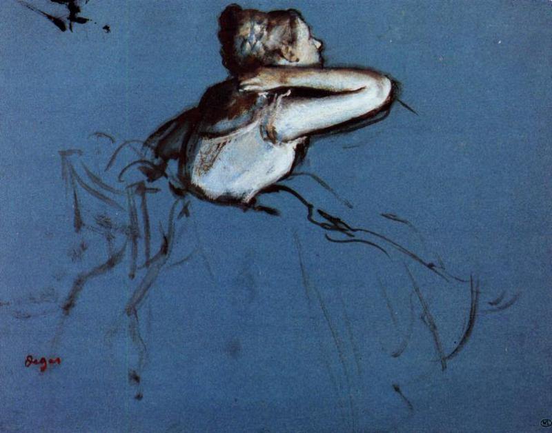 Dançarino sentado em perfil (Edgar Degas) - Reprodução com Qualidade Museu
