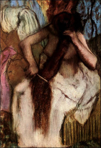 Mulher sentada penteando o cabelo (Edgar Degas) - Reprodução com Qualidade Museu