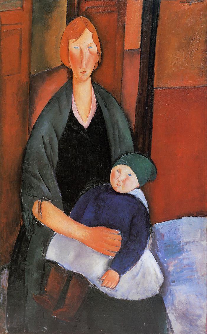 Mulher Sentada com Criança - Maternidade - Replicarte