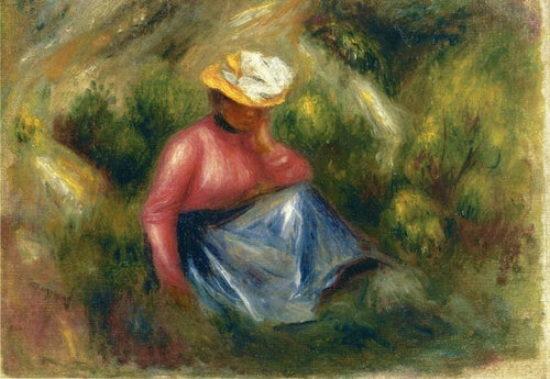 Jovem sentada com chapéu (Pierre-Auguste Renoir) - Reprodução com Qualidade Museu