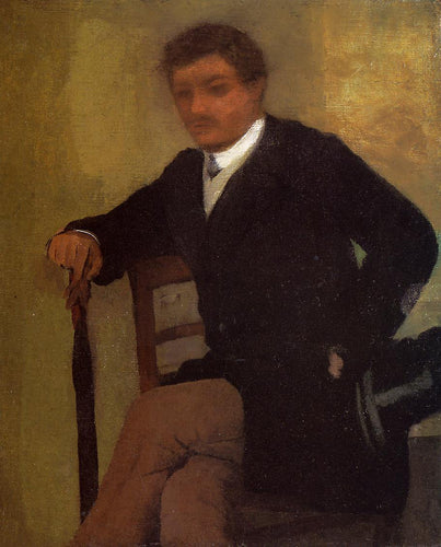 Jovem sentado com um casaco e um guarda-chuva (Edgar Degas) - Reprodução com Qualidade Museu