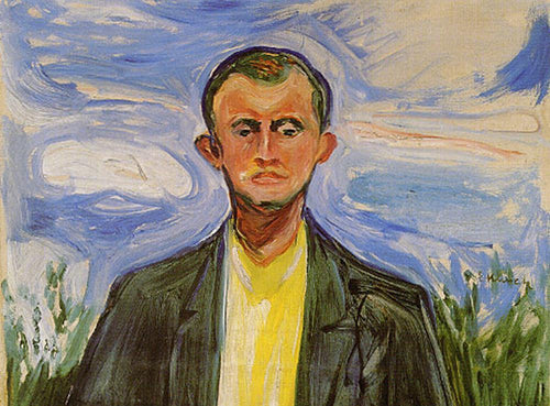 Auto-retrato contra um céu azul (Edvard Munch) - Reprodução com Qualidade Museu